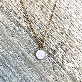 Collier quartz rose plaqué or bilie