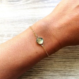 Bracelet labradorite plaqué or bilie