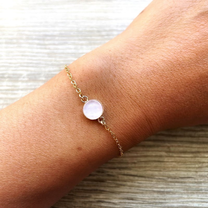 Bracelet quartz rose plaqué or bilie