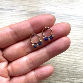 Puces d'oreilles lapis lazuli maya