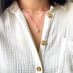 Collier quartz rose arielle