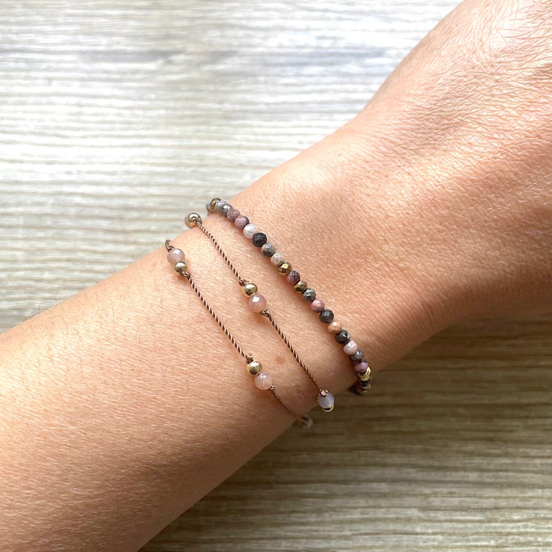 Bracelet double pierre de soleil nora