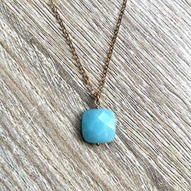 Collier amazonite plaqué or mia