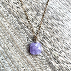 Collier améthyste plaqué or mia