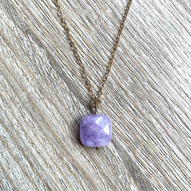 Collier améthyste plaqué or mia