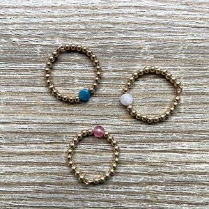 Bague apatite bleue plaqué or sara