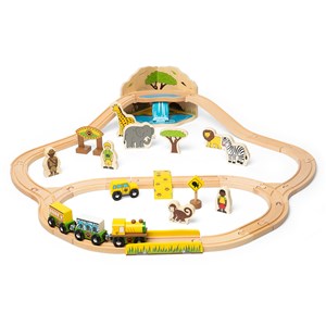 Ensemble de train safari en bois