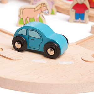Ensemble route et rail en bois
