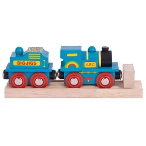 Moteur ferroviaire en bois abc bleu