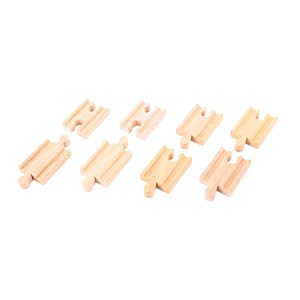 8 mini pièces de piste en bois