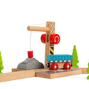 Grue à gravier ferroviaire en bois