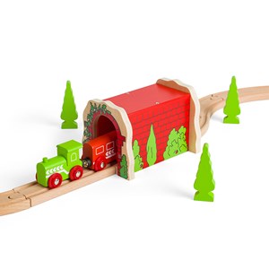 Tunnel ferroviaire en brique rouge