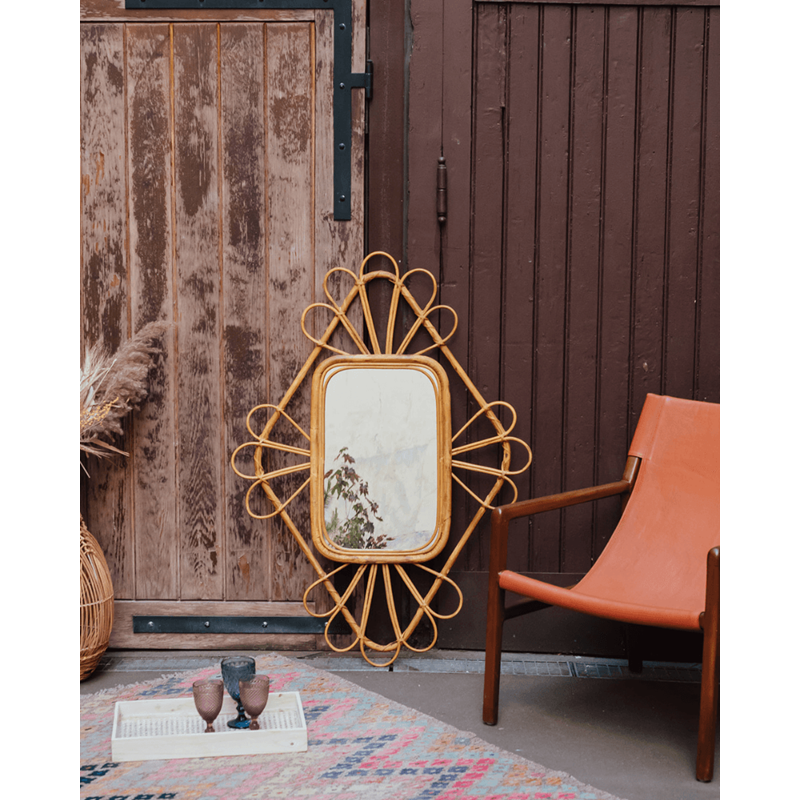 Debongout - Le miroir en rotin - forme losange