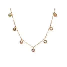 Collier pierres naturelles argent dore