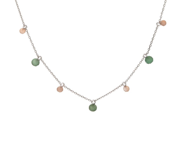 Collier pierres naturelles argent