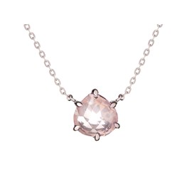 Collier argent quartz rose