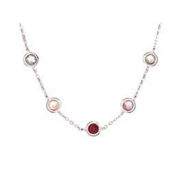 Collier argent multicolor
