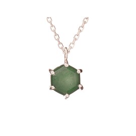 Collier 42+3cm aventurine argent