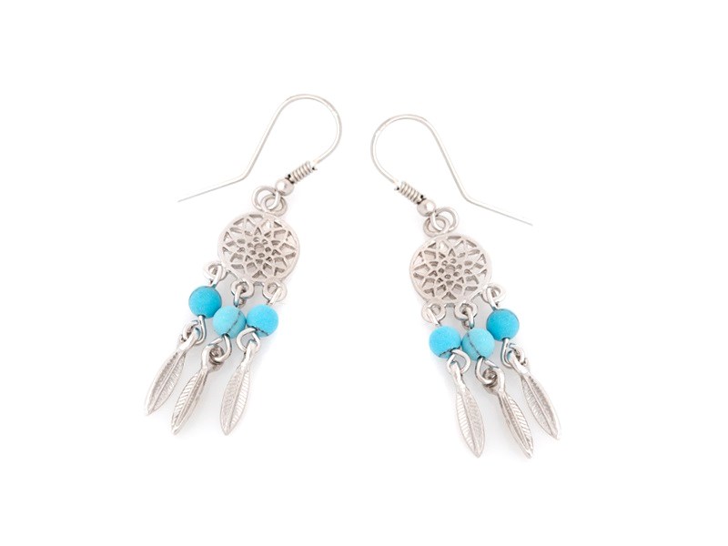 Boucles d'oreilles turquoise argent