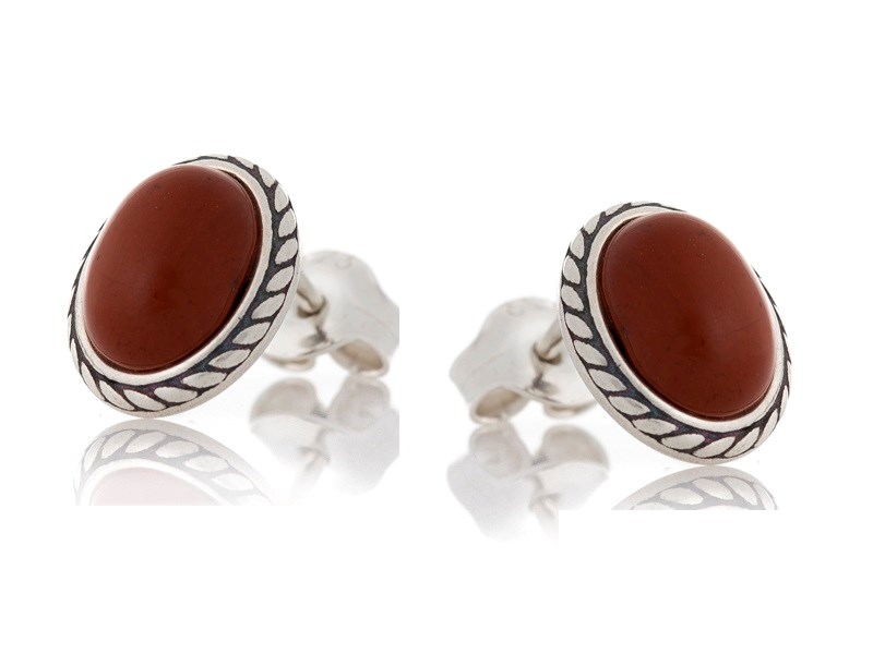 Boucles d'oreilles jaspe argent