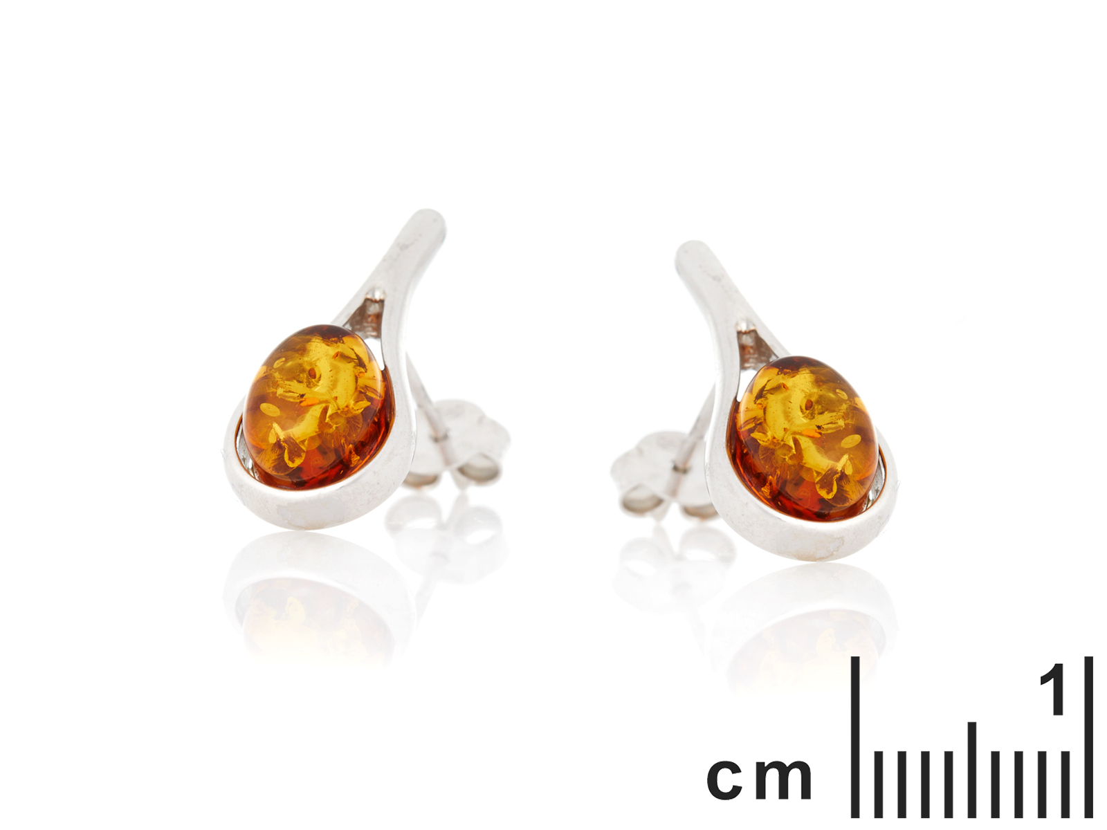 Boucle D'oreille Unique Ambre Et Argent 925 - Fait Main, Pendante, Neuf Sans Emballage