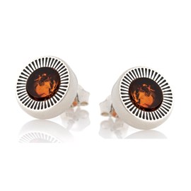 Boucles d'oreilles argent ambre