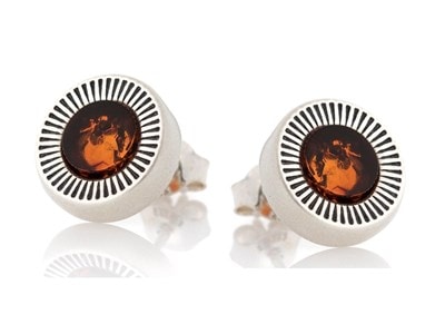 Boucles d'oreilles argent ambre