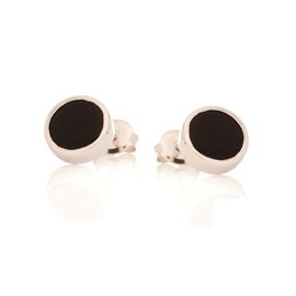 Boucles d'oreille ony noir argent