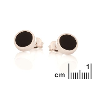 Boucles d'oreille ony noir argent