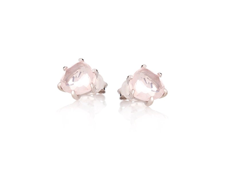 LaMaisonDelAmbre - Boucle d'oreille argent quartz rose