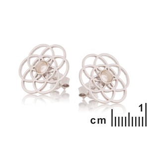 Boucle d'oreille argent quartz rose