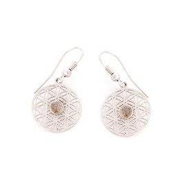Boucle d'oreille argent labradorite