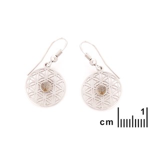 Boucle d'oreille argent labradorite