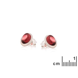 Boucle d'oreille argent grenat