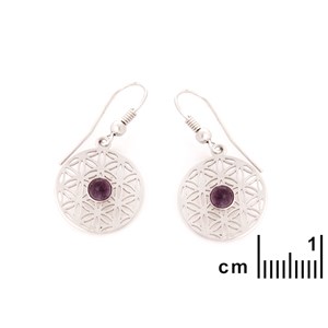 Boucle d'oreille argent amethyste