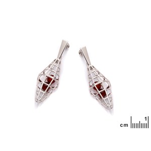 Boucle d'oreille argent ambre