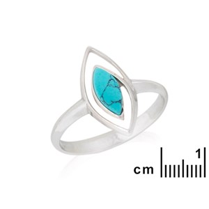 Bague turquoise reconstituee argent