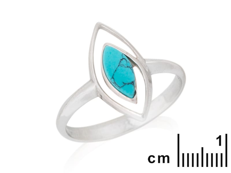 Bague turquoise reconstituee argent (LaMaisonDelAmbre) - Image 1