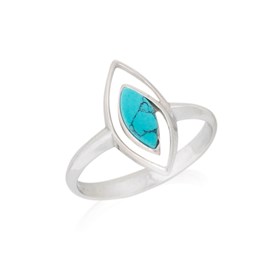 Bague turquoise reconstituee argent