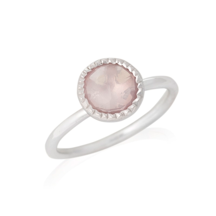 Bague Ronde Quartz Noir Plaqué Argent - Taille 9,5 - Neuf Sans Emballage - Style Cocktail