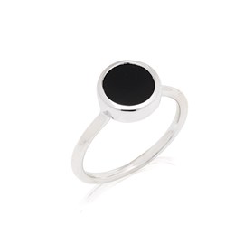 Bague ony noir argent