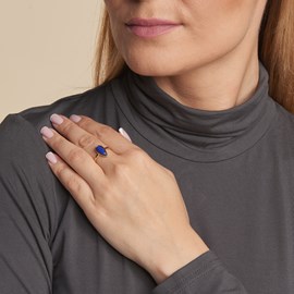 Bague lapis lazuli argent dore