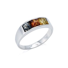 Bague argent ambre