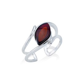 Bague argent ambre
