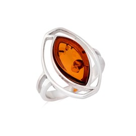 Bague argent ambre
