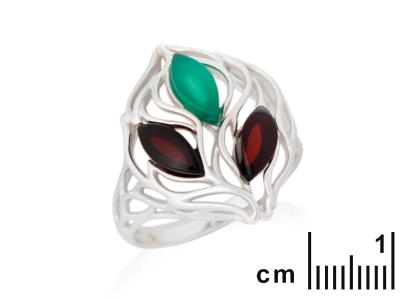 Bague agate naturelle verte, ambre (LaMaisonDelAmbre) - Image 1