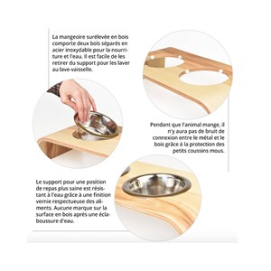 Gero, gamelle surélevée en bois noyer m