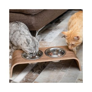 Gero, gamelle surélevée en bois noyer s