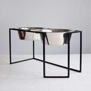 Kali, gamelle surélevée en métal noir m