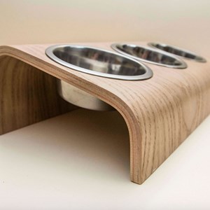 Buvo, gamelle ergonomique chat en chêne